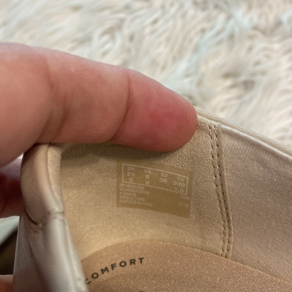 CLARKS Collection Shoes size 8 Ivory Leather so soft heel 1” so beautiful shoes - Picture 8 of 12